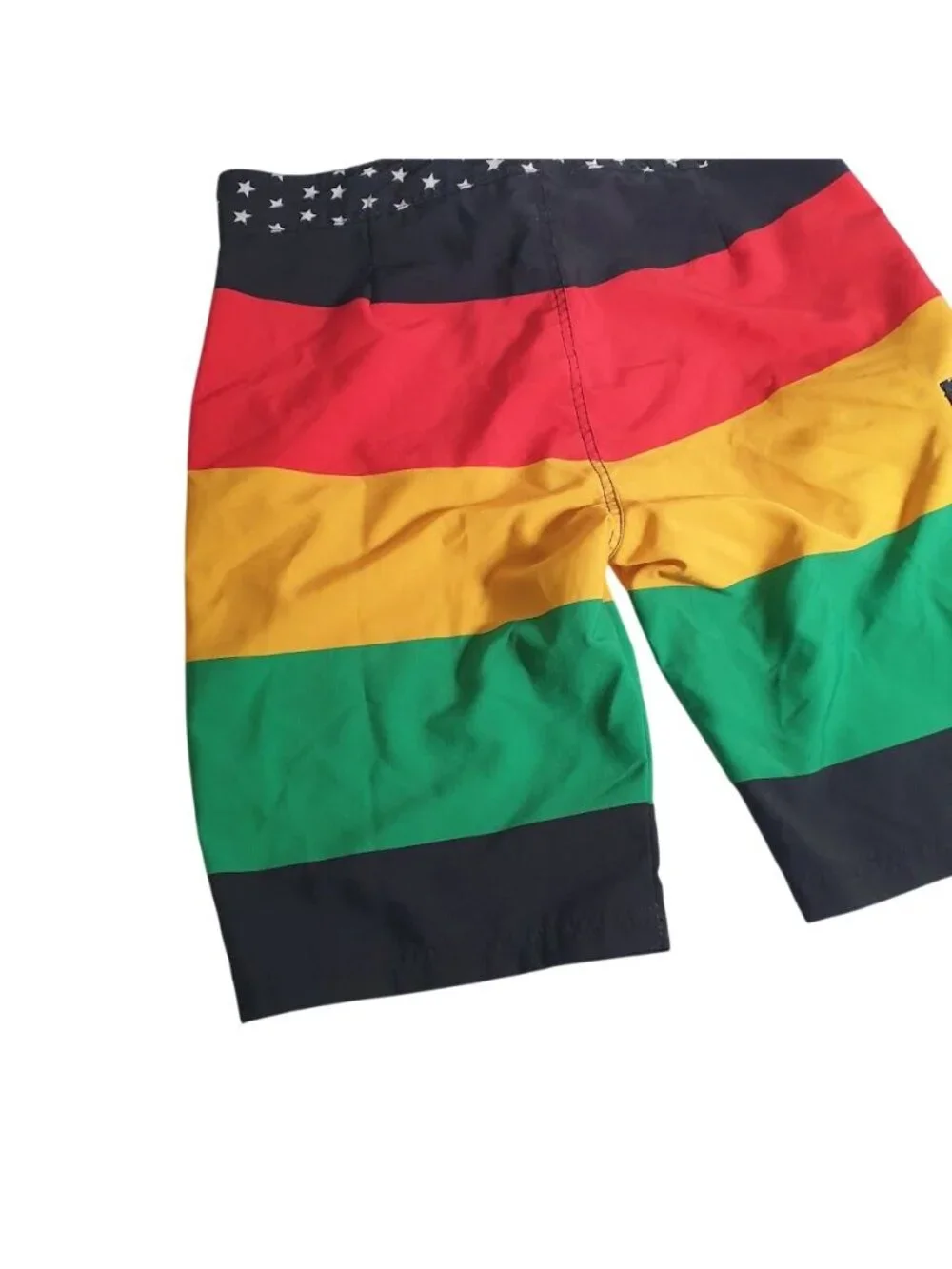 Carbon Rasta Board Shorts Mens Size 30 Colorblock Waist Pocket Beach Island Pool